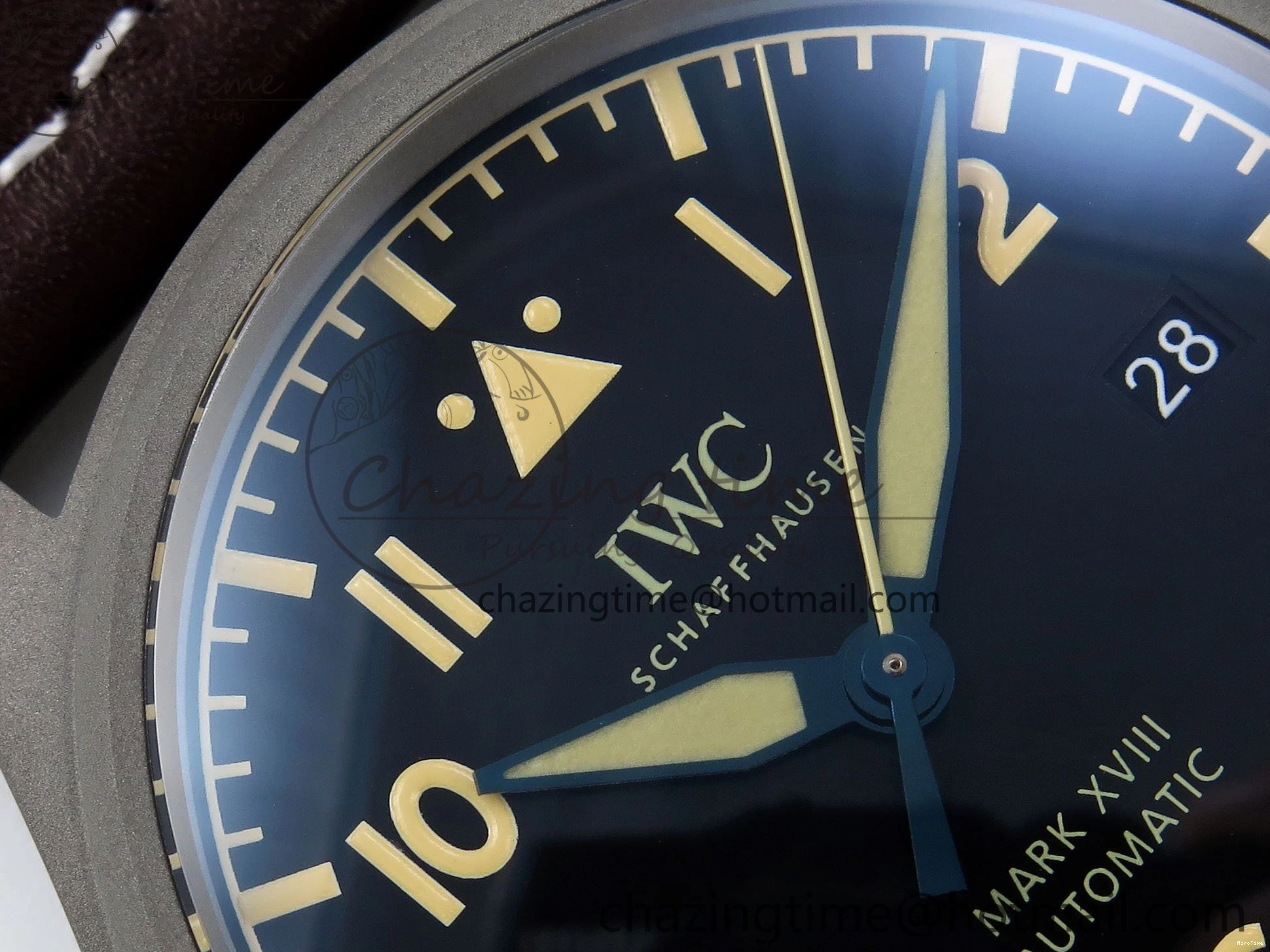 MIROTIME 1224 Pilot Mark XVIII Titanium BLSF 1:1 Best Edition Black Dial on Brown Leather Strap MIYOTA Popular 7020